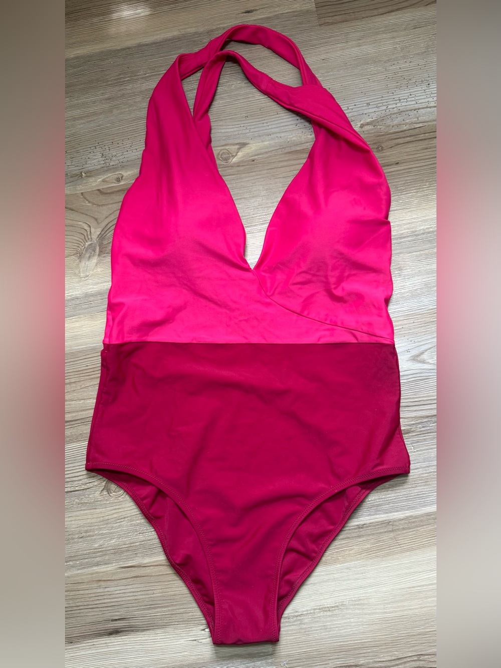 Women's Two-Tone Pink Cross Back One-Piece Swimsuit By SummerSalt